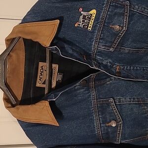 Leather Collar Denim Jean Jacket
